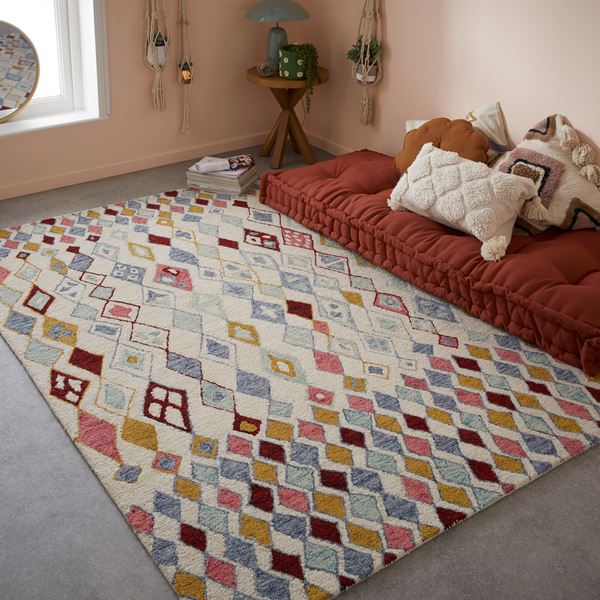 Contours Kite Contemporary Wool Rug in Multi - Multi